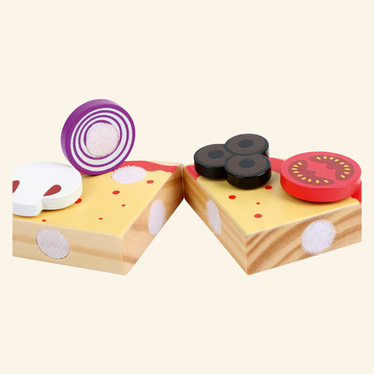 Lesena peč za pico za otroško kuhinjo – set za pripravo pice