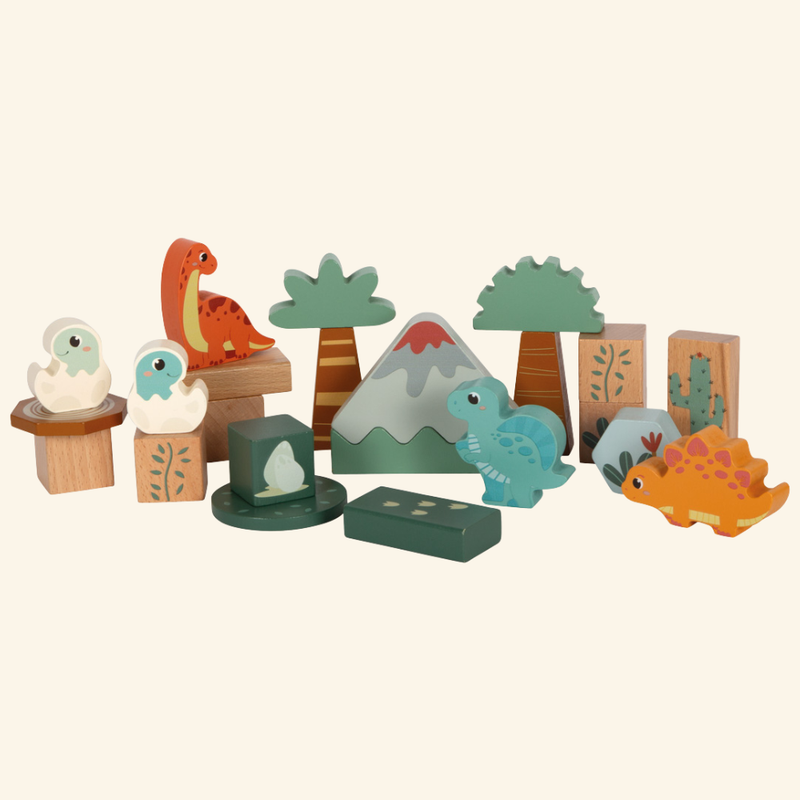 Leseni gradniki dinozavri – 50 delni set Dino