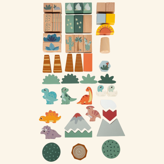 Leseni gradniki dinozavri – 50 delni set Dino