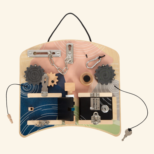 Montessori aktivnostna tabla s ključavnicami in zobniki