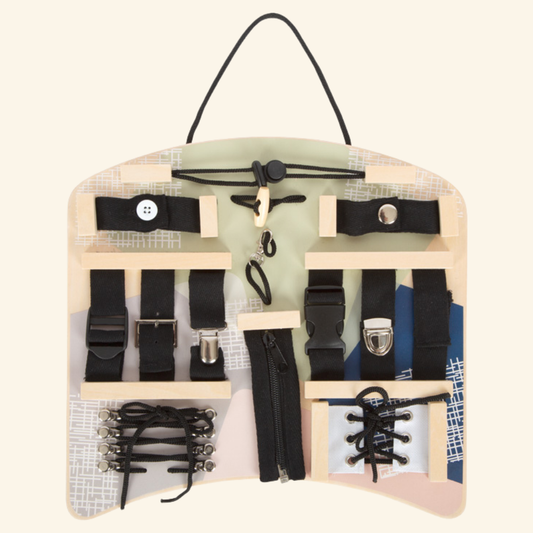 Montessori aktivnostna tabla z zapahi in vezalkami