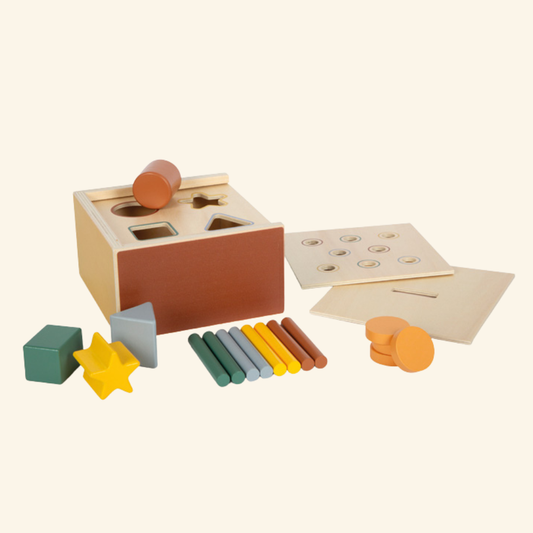 Montessori škatla za razvrščanje in vstavljanje oblik – razvoj motorike in logičnega razmišljanja