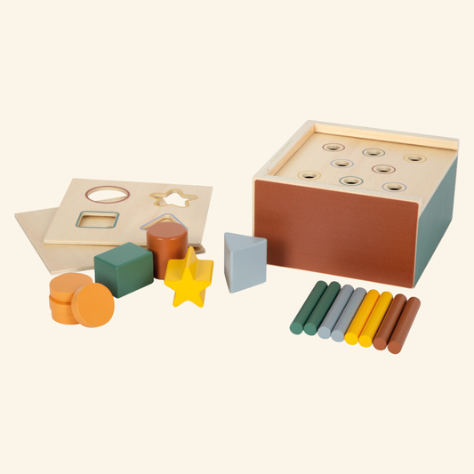 Montessori škatla za razvrščanje in vstavljanje oblik – razvoj motorike in logičnega razmišljanja