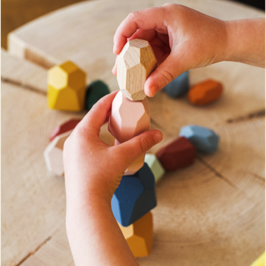 Montessori leseni ravnotežni bloki – zlagalna igrača za motoriko in ravnotežje