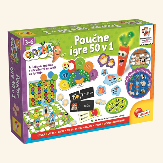 Lisciani Carotina poučne igre 50v1 – Interaktivni set z zvočnim pisalom