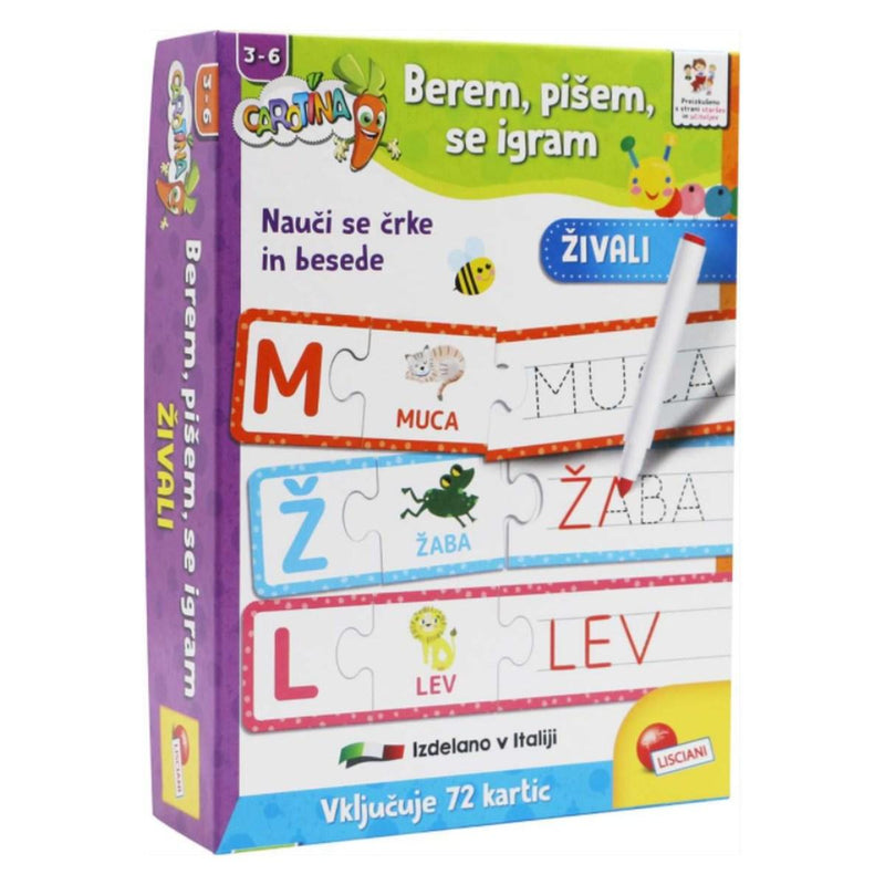 Berem, pišem, se igram – Poučna piši-briši igra za učenje črk in pisanja