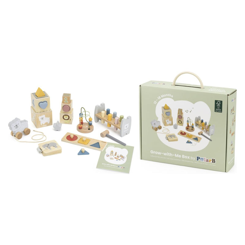 Viga Set Grow with me (12–18 mesecev) – Popoln leseni razvojni komplet za malčke!